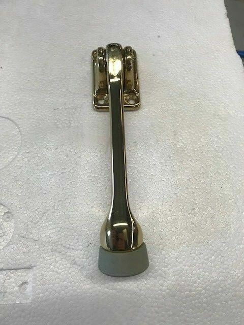 1 EACH CAST SOLID BRASS POLISHED BRASS  5" KICK DOWN FLIP OVER DOOR STOPS 