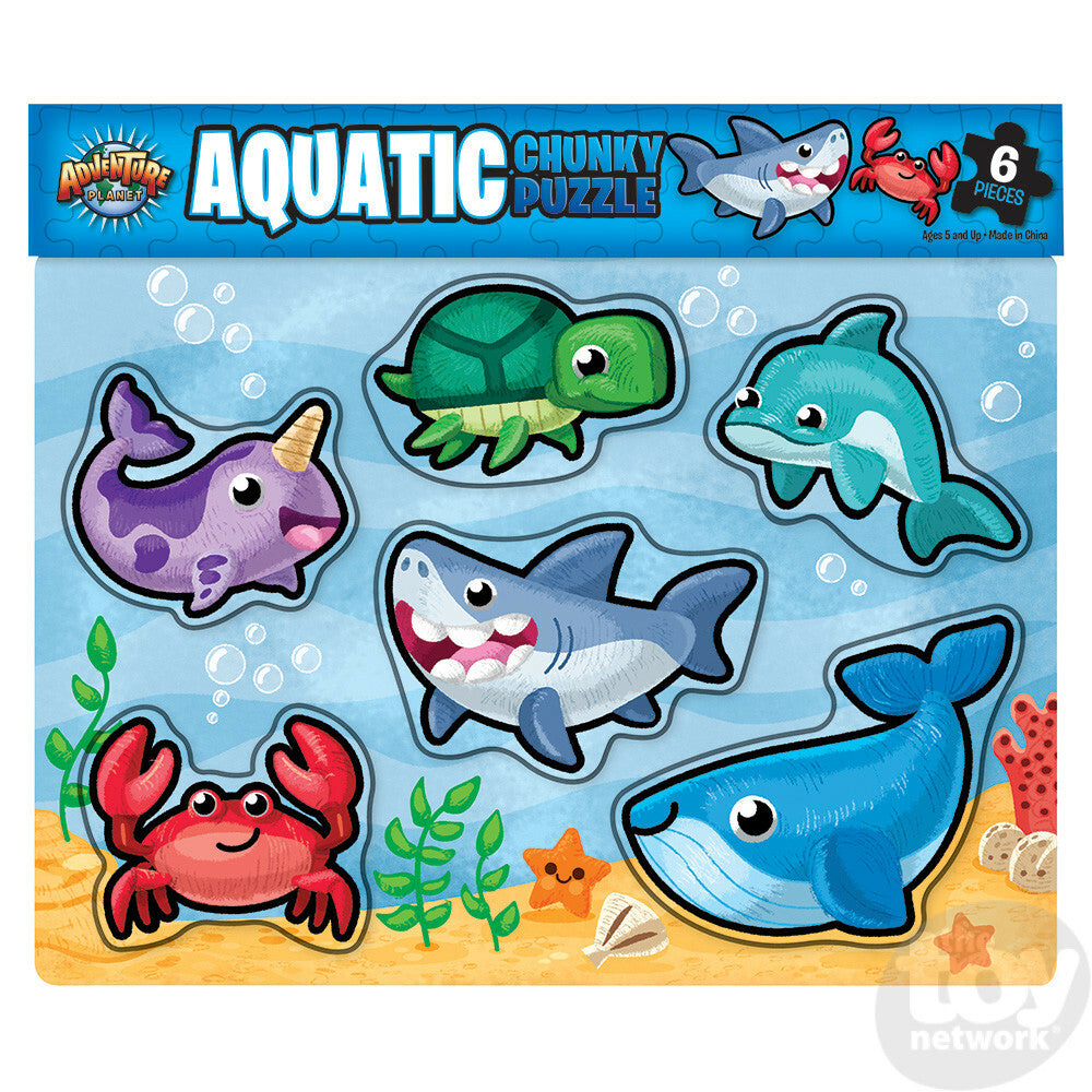 5 SETS AQUATIC THEME  6 PC CHUNKY PUZZLE FOR AGES 3 UP WOOD  11.75" X 10.25"