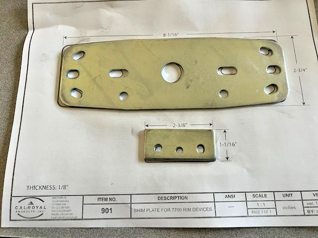 Cal-Royal 901 Shim Kit for 7700 Series Rim Exit Devices