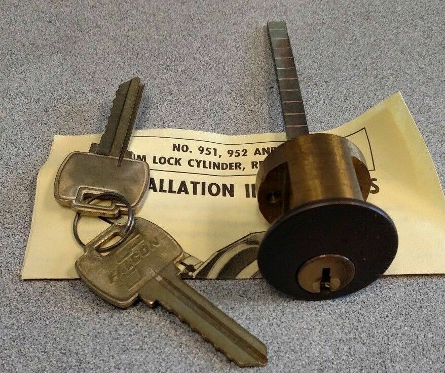 Falcon Rim Cylinder model 951 US10B Dark Bronze E Keyway no keys