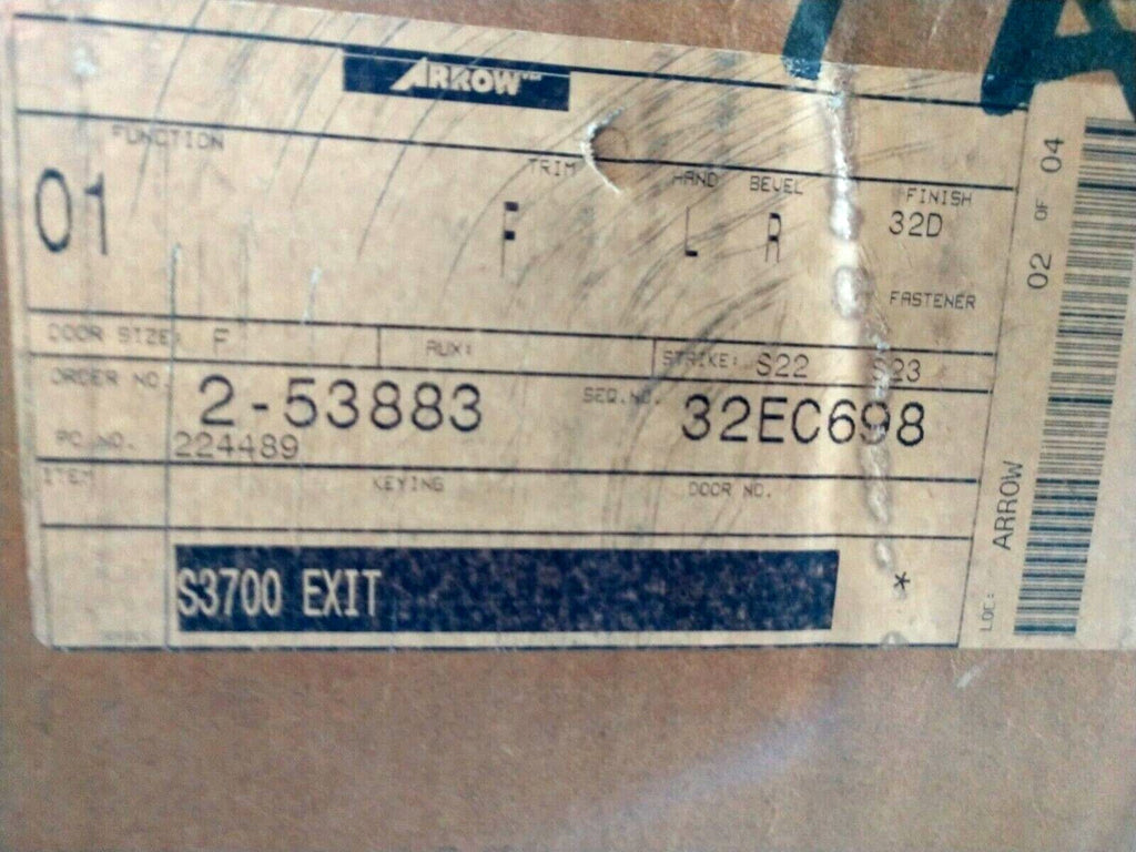 ARROW S3701 RIM US32D LHRB 36" DOOR EXIT ONLY