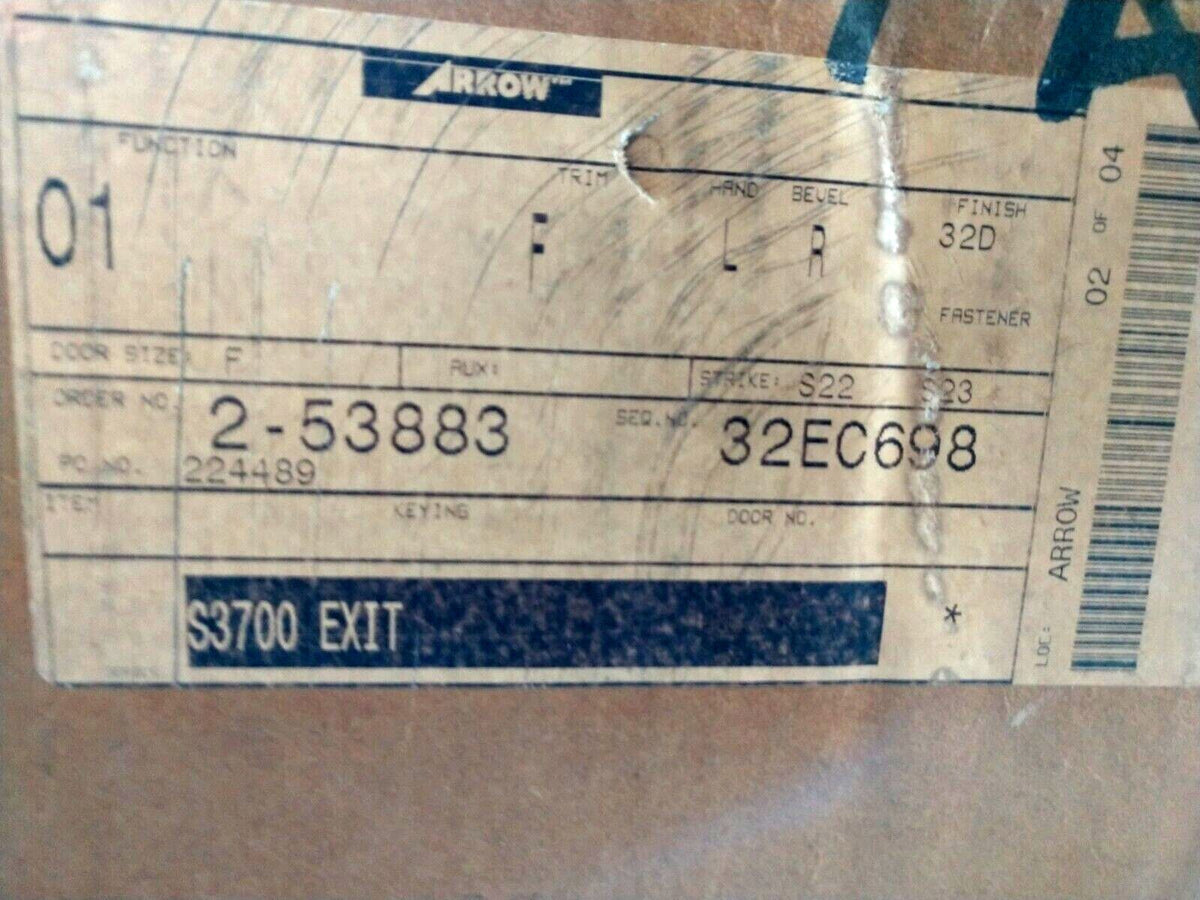 ARROW S3701 RIM US32D LHRB 36" DOOR EXIT ONLY