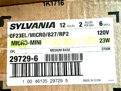 (12) REPLACEMENT BULBS FOR SYLVANIA CF23EL/MICRO/827/RP2 23W 120V