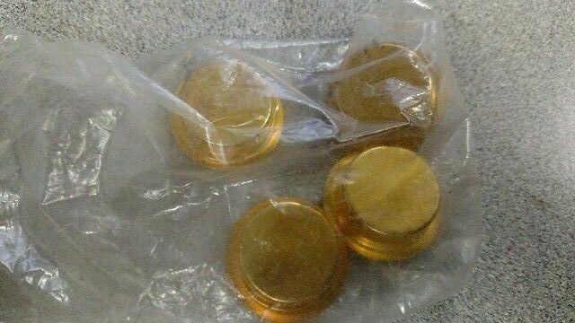 BAG OF 4 IVES #218BB3 FLUSH DOOR PULL, SOLID BRASS,BRASS FINISH FINISH (US3)