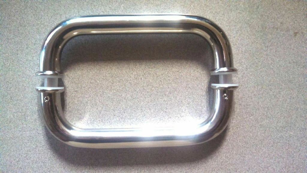 1 PAIR NEW GLASS SHOWER DOOR BACK TO BACK HANDLES 6.25" CC POLISHED STAINLESS