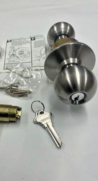 LOCKSMITH SMR IP 53B SCHLAGE C ENTRY US32D 2 3/8" BACKSET KNOB MINT