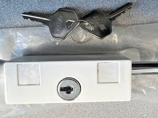 Emtek 206512 WHITE Keyed Patio Door Bolt (bulk pack)