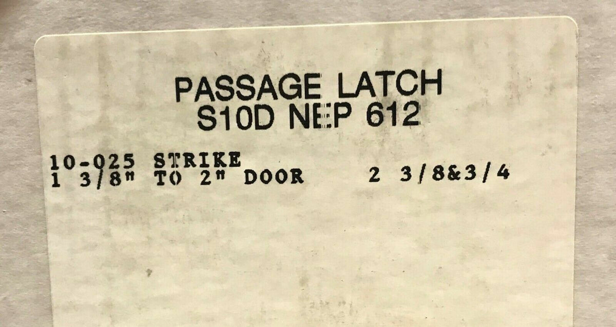SCHLAGE S10 D NEP 612 PASSAGE SET NOS SATIN BRONZE