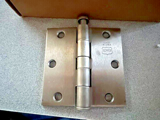 1 EA  BOMMER 5002-350-630 3  1/2 X 3 1/2" SATIN STAINLESS MADE IN USA COMM HINGE