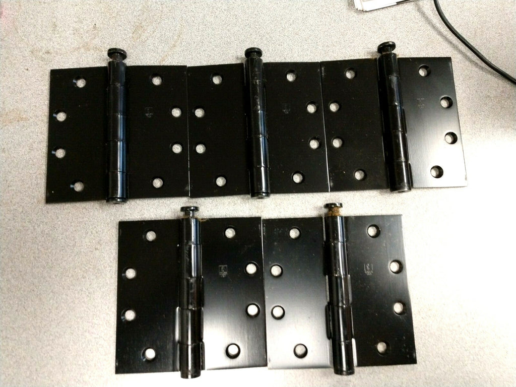 5 EACH HAGER HINGE 1279 4.5 H X 4.5 W  L1 BLACK PAINTED LESS FASTENERS  