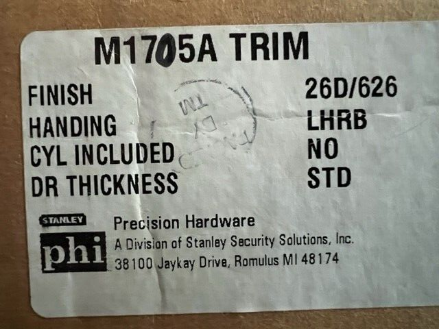 PRECISION Y1705A THUMBTURN  CYL TRIM US26D FOR APEX & OLYMPIAN DEVICES L/CYL