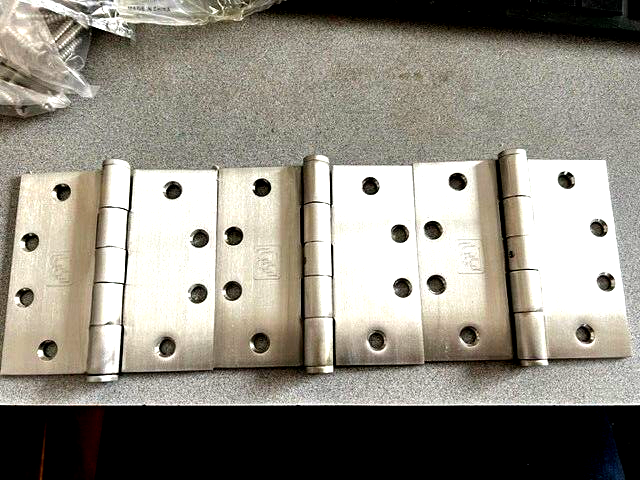 BOX OF 3 PBB PB51  NRP HINGE 4 1/2 X 4 1/2" US32D STAINLESS STEEL