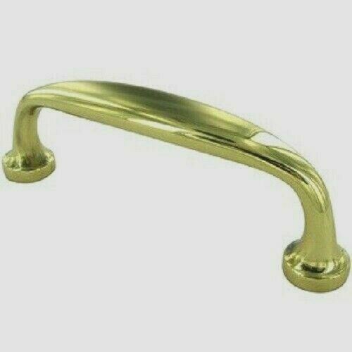 SMR 2855 SOLID POLISHED BRASS TRADITIONAL DOOR PULL 5" CC 5 1/2" OVERALL LENGTH