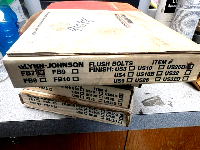 GLYNN JOHNSON VON DUPRIN FB7 US26D AUTO FLUSH BOLTS (PAIR) NOS