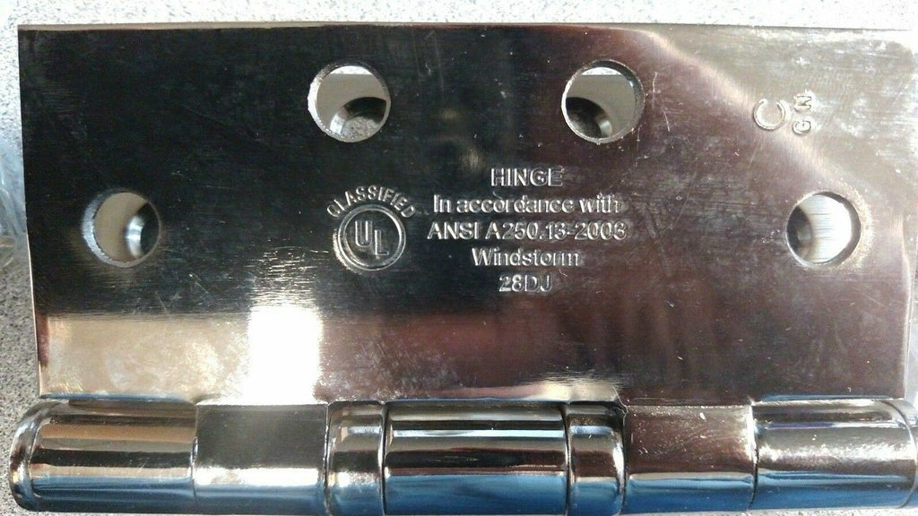 3 EACH MCKINNEY TA2714 4 1/2" X 4 1/2 US14 BRIGHT NICKEL BB HINGES UL WINDSTORM