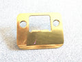 FULL LIP STRIKE IN POLISHED BRASS PLATED 2 1/4" HIGH X 1 3/4" W INC BEND