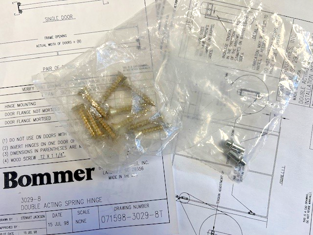BOMMER MADE IN USA 3029 8  BMHA 632 DASH CAFE DOOR HINGE BRIGHT BRASS FINISH