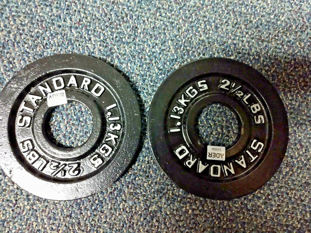 Ader Standard 2.5 LB 1" Hole Black Cast Iron Weight Plate Pair (2 pcs)