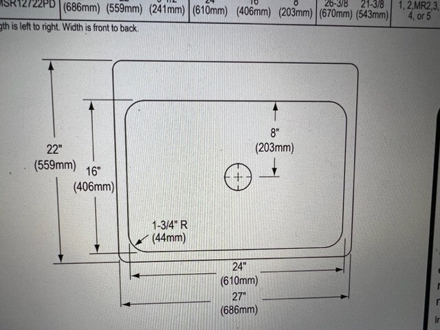 ELKAY DAYTON SINK DPMSR12722PDMR2 PERFECT DRAIN  2 HOLE SS SINK