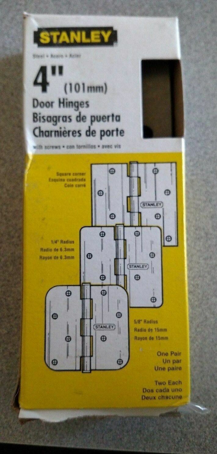 1 PR OF 2 HINGES STANLEY 741BP ST2H 4 X 4  GALVINIZED STEEL BRASS PIN  08-3280