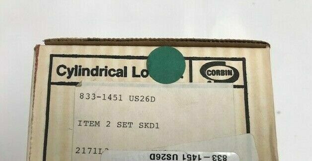 CORBIN RUSSWIN  833-1451 26D ENTRY LOCK now CK4451 GWC NOS 60 KEYWAY  LOCKSMITH