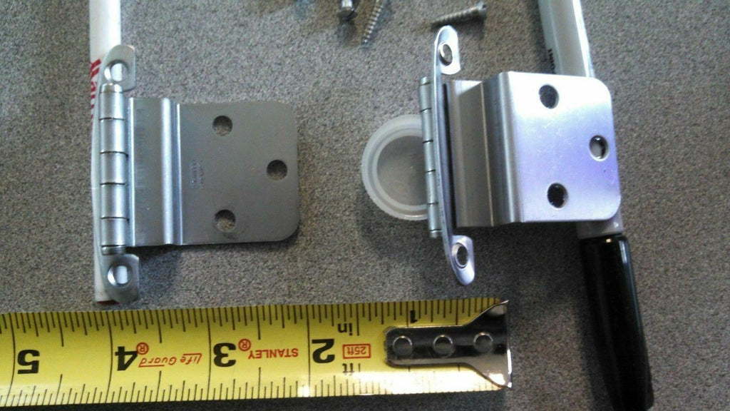 1 PAIR RETRO NOS SEMI CONCEALED CABINET HINGE STANLEY X1527 ZINC PLATED USA MADE