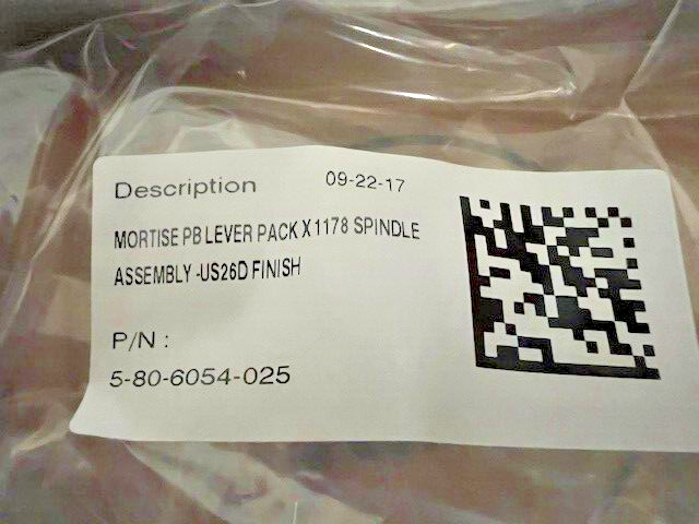 ACCENTRA YALE PB 904 X 905 PAC BEACH HANDLE SET W/ SPLIT SPINDLE US26D