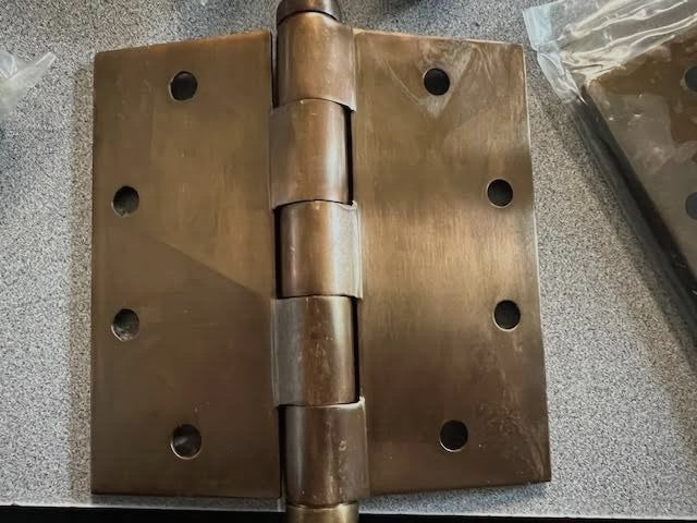 3  LAWRENCE BB4101A 4 1/2 X 4 1/2  US10B CONC BB STANDARD WEIGHT HINGE SOLID BZ