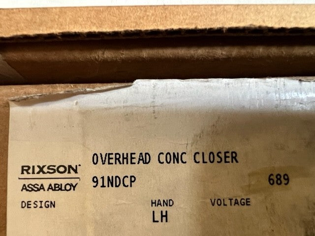 RIXSON 91 N DCP 689 LH OVERHEAD COMPLETE DOOR CLOSER ALUMINUM FINISH