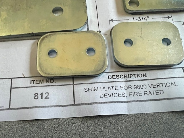 CAL ROYAL SHIM KIT 812 FOR 1/8: SHIM KIT FOR 9800 FIRE RATED VERTICAL RODDEVICES