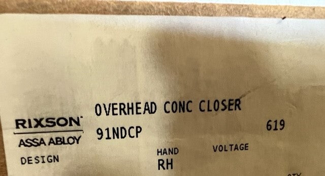 RIXSON 91 N DCP 619 RH OVERHEAD COMPLETE DOOR CLOSER