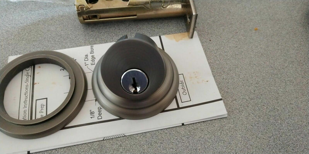 EMTEK 8355 PROFILE DOUBLE CYLINDER DEADBOLT US15A PEWTER 2 3/8" BS