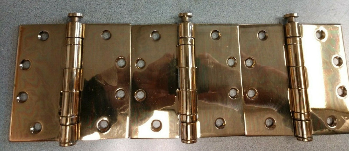 3 EACH HAGER HINGE BB1279 4 1/2 X 4 1/2 US9 LESS FASTENERS BRIGHT BRONZE