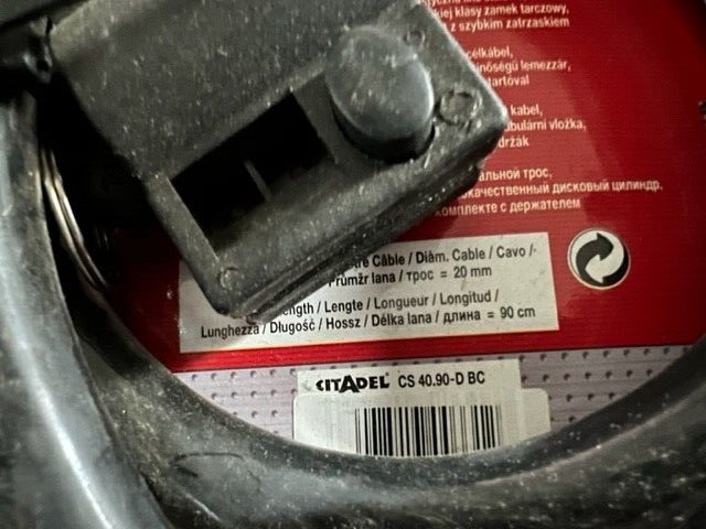 ABUS CITADEL CS40.90D BC - BIKE CABLE LOCK - BLACK "DETROIT 670" MODEL