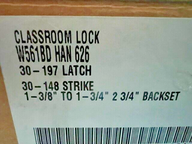 FALCON LOCK W561 HAN 626 CLASSROOM FUNCTION SFIC PREP LESS CORE