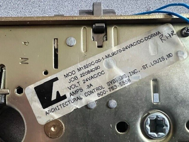 DORMA - ACSI M1520 -1- ML9070-24VAC/DC RHR FAIL SECURE (POWER UNLOCK) W/32D FP