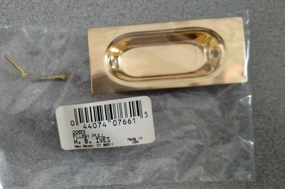 H. B. IVES SP 22B3 AKA 22B3 FLUSH PULL SOLID BRASS US3 NEW MINT