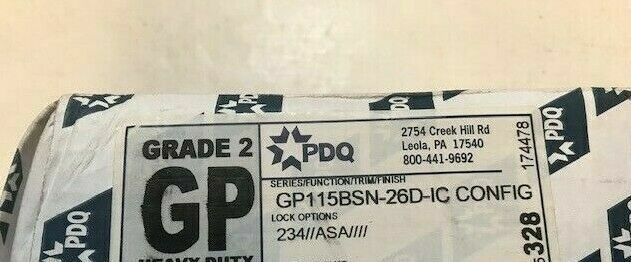PDQ  GP115 BSN 26D IC STOREROOM FUNCTION FOR SFIC LESS CORE