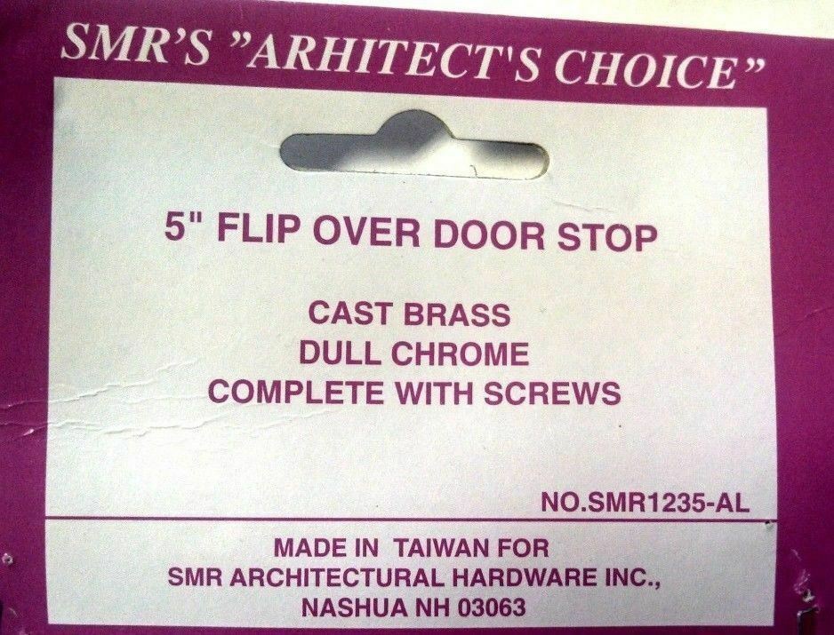 1 EACH  DULL CHROME SOLID BRASS HEAVY DUTY FLIP OVER KICK DOWN DOOR STOPS US26D