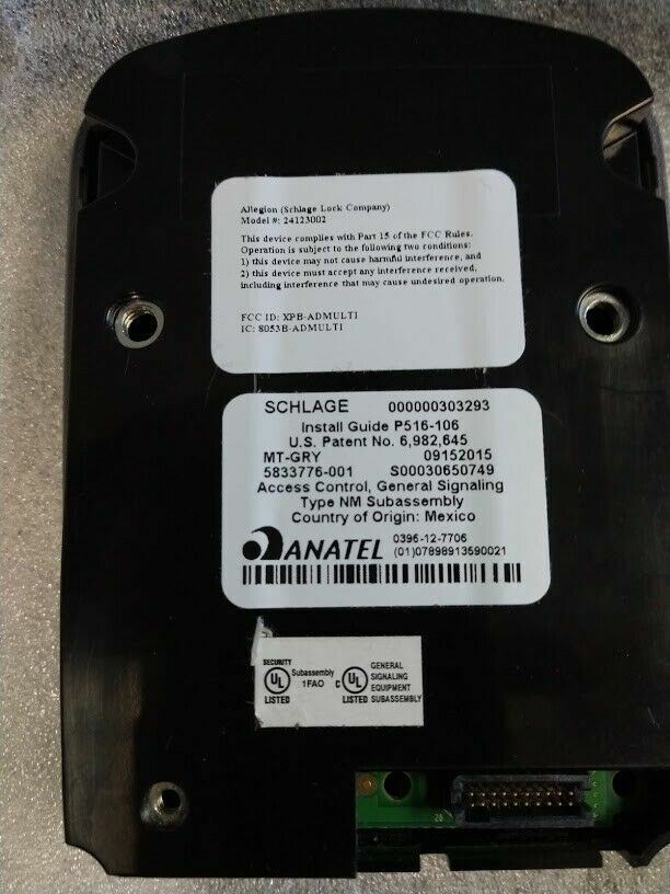 SCHLAGE ELECTRONICS MT-CG AD SERIES MULTI TECH MODULE