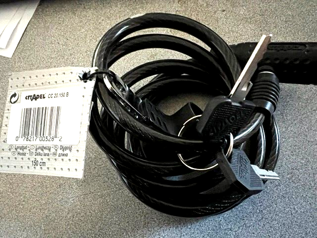 ABUS CITADEL CS20.150 B  CABLE LOCK - BLACK "COLOMBO"   2 KEYS