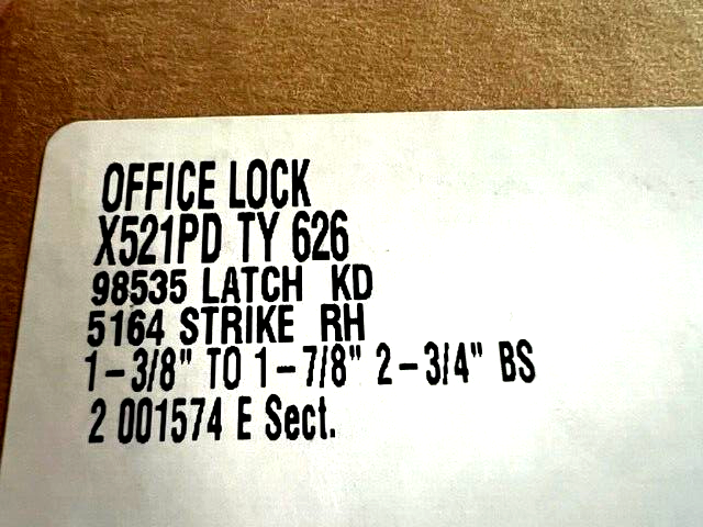 FALCON X521PD-TY-626 OFFICE ENTRY WITH FALCON "E" KEYWAY