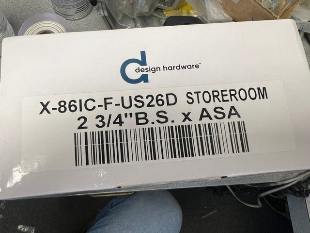 DESIGN HARDWARE X-86IC-F-US26D STOREROOM FUNCTION 2 3/4' BS