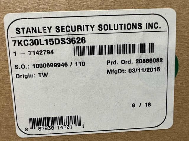 BEST STANLEY 7KC 30L 15D S3 626 PRIVACY LOCKSET US26D