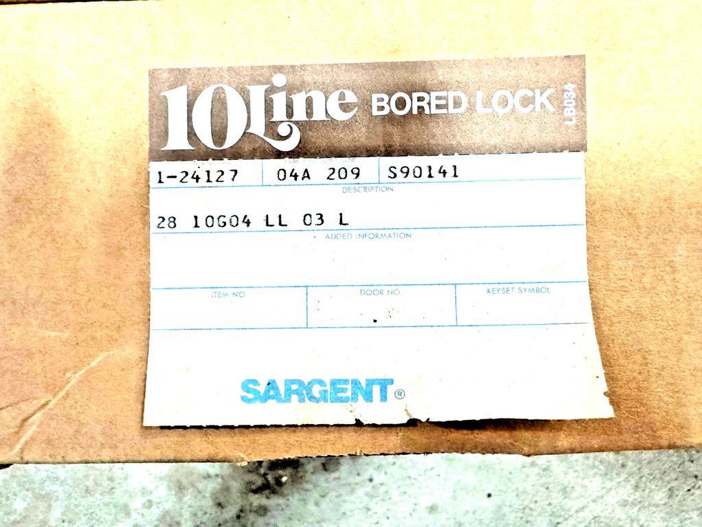 SARGENT MANUFACTURING 28- 10G 04 LL 03  STOREROOM LOCK NOS GRADE 1 POL BRASS LA