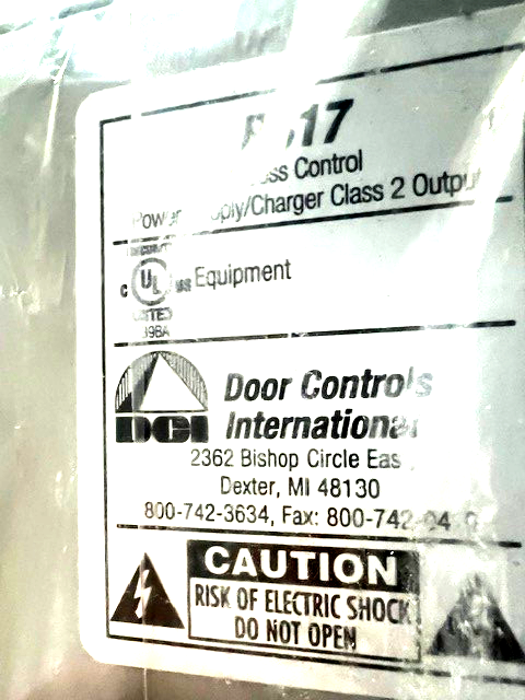 DCI DOOR CONTROLS INTERNATIONAL PS17 12/24VDC SWITCHABLE, NOS
