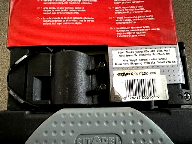 ABUS  LOCK CITADEL  CU-170-280-13BC U BIKE LOCK " BROOKLYN " 170 X 280
