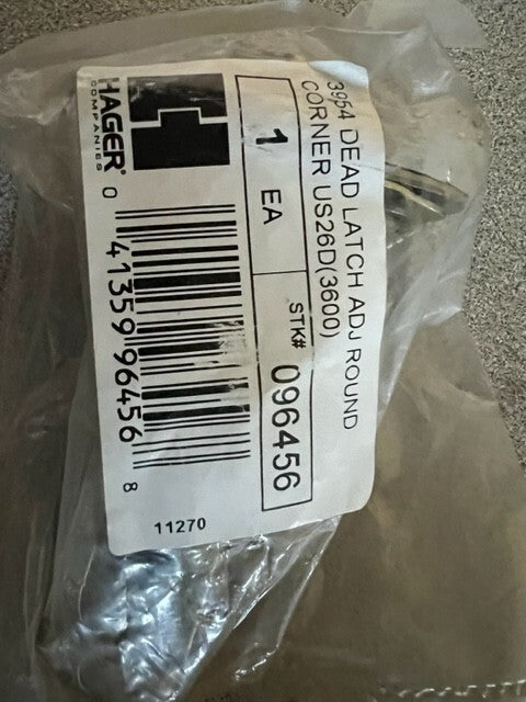 HAGER 3954 US26D ROUND CORNER UL LATCH OFR 3600 EDP 096456