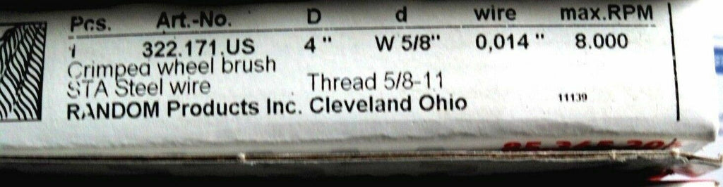 AUTO BODY WELDERS QTY 1  ABRASIVES LESSMAN 322.171.US CRIMPED WHEEL BRUSH GERMAN