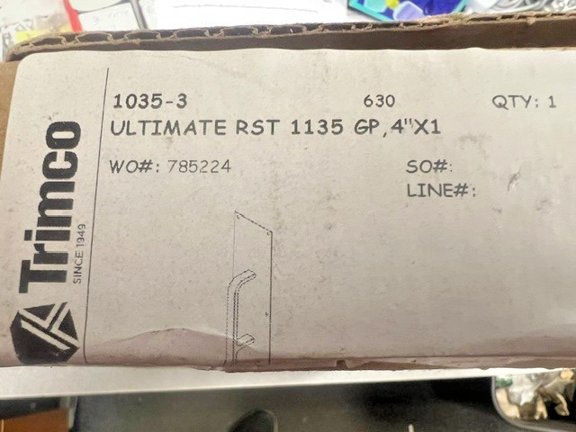 TRIMCO 1035-3 ULTIMATE RESTROOM PULL GRIP PLATE US32D 4 X 16 PLATE